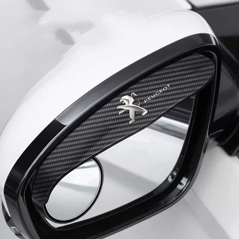 2Pcs Car Rearview Mirror Rain Eyebrow Carbon Fiber Sun Visor Shade