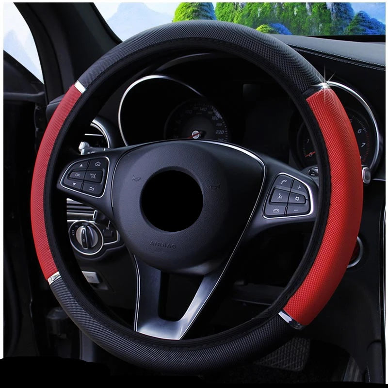 Anti Slip Auto Decoration PU Leather Steering Covers